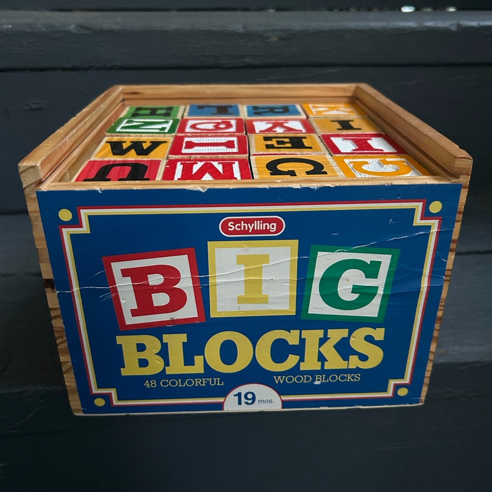 SCHYLLING. Big Blocks 48 Played with ABC's 1"5/8 in.  Wood Case. - Picture 4 of 7